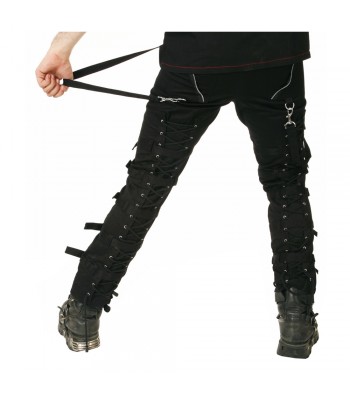 Men Gothic Pant Punk Cyber Black Buckle Trouser D Rings Pant